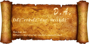 Dörnhöfer Anikó névjegykártya